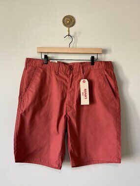 Levi’s Red Straight Chino Shorts Size 38 NWT Stretch Cotton
